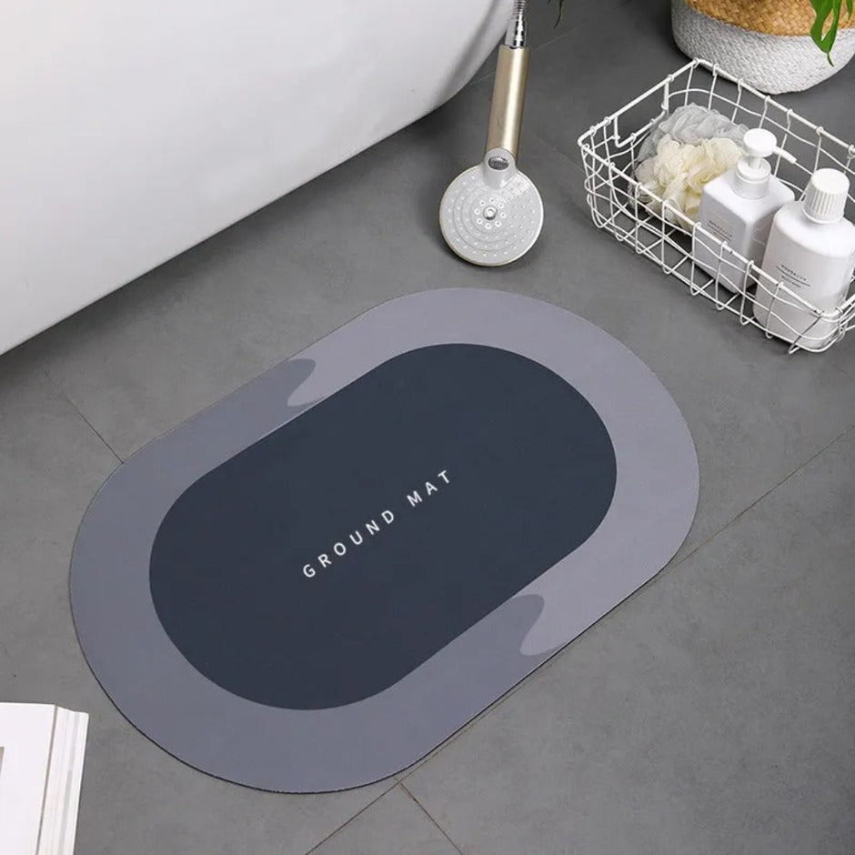 Ultra-Absorbent Oval PVC Anti-Slip Bath Mat / Ruchi