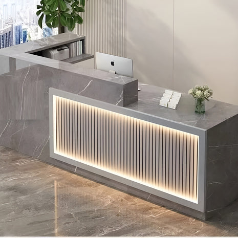 Modern Wooden LED Reception Desk / Ruchi