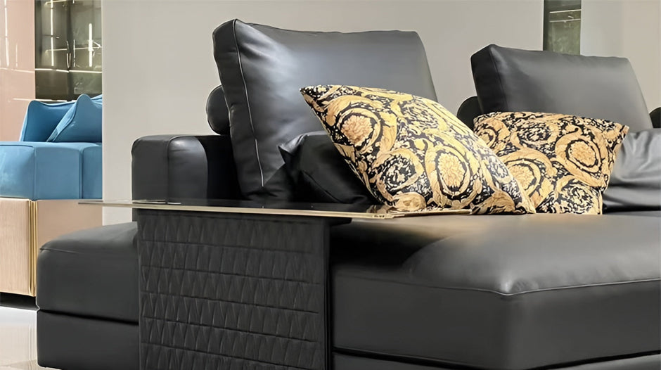Spacious Leather Modular Sectional Sofa With Chaise / Ruchi
