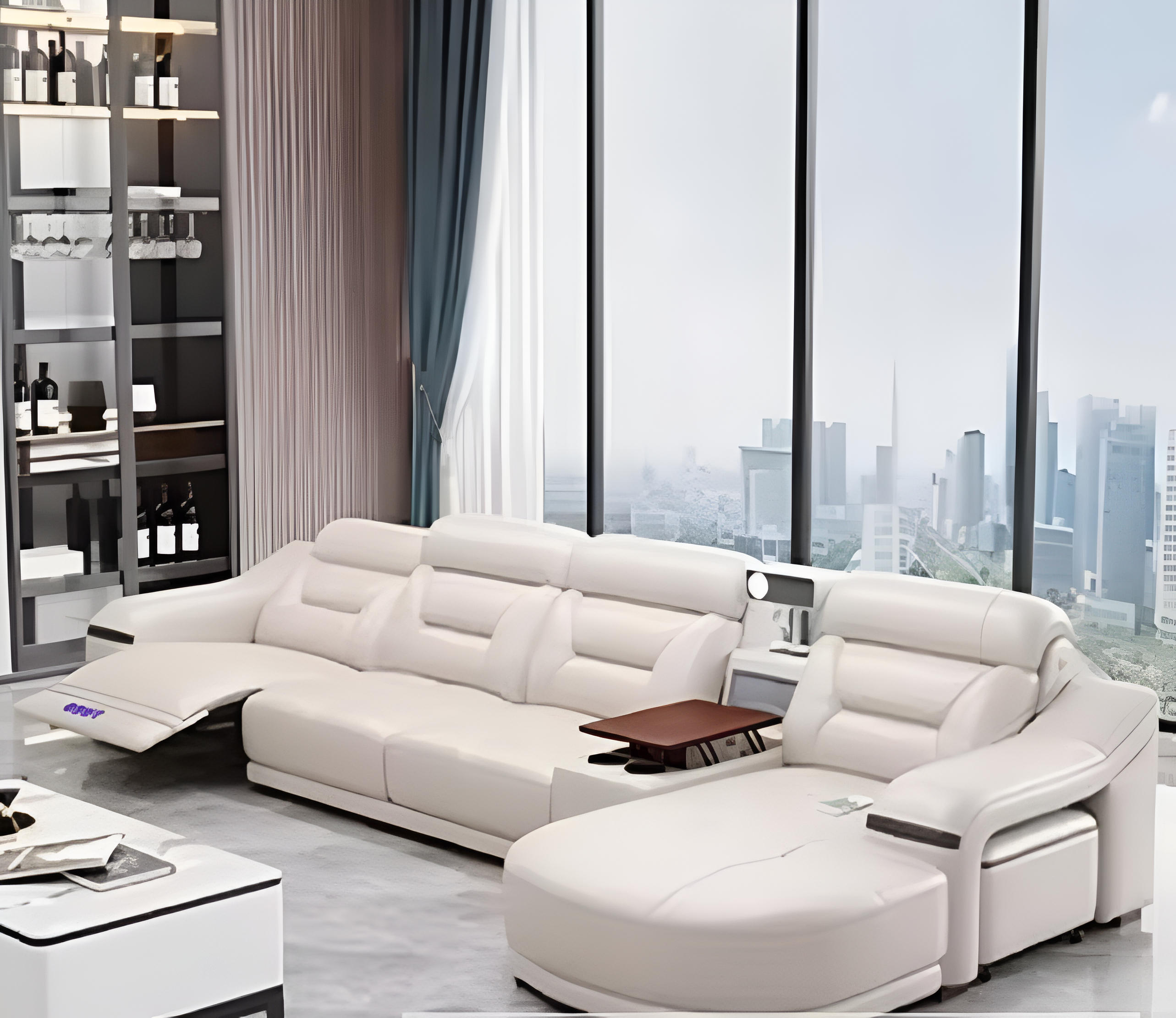 Comfy Electric Reclining Leather Sofa / Ruchi