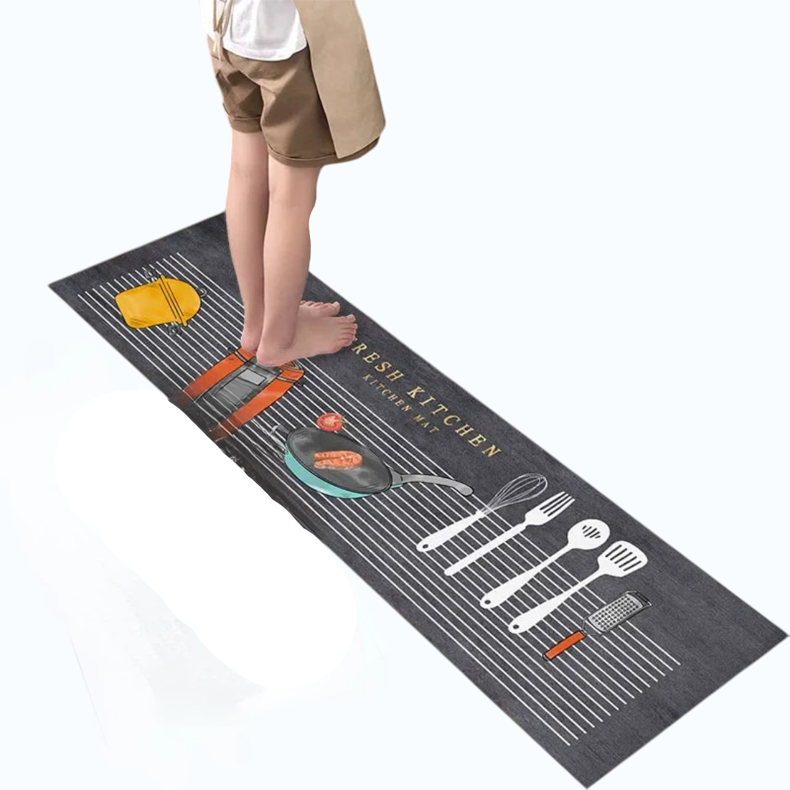 Set Of 2 Modern Non-Slip Water Absorbent Velvet Floor Mat