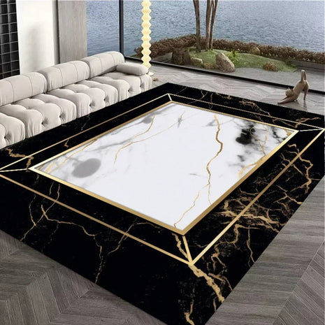 Marble Design Anti Skid Rug For Bedroom / Ruchi