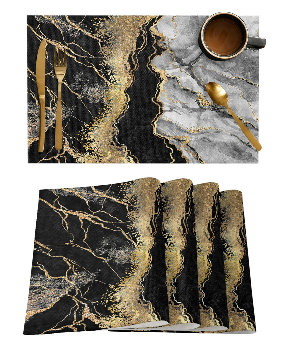 4-Piece Modern Design Polyester Placemat Set / Ruchi