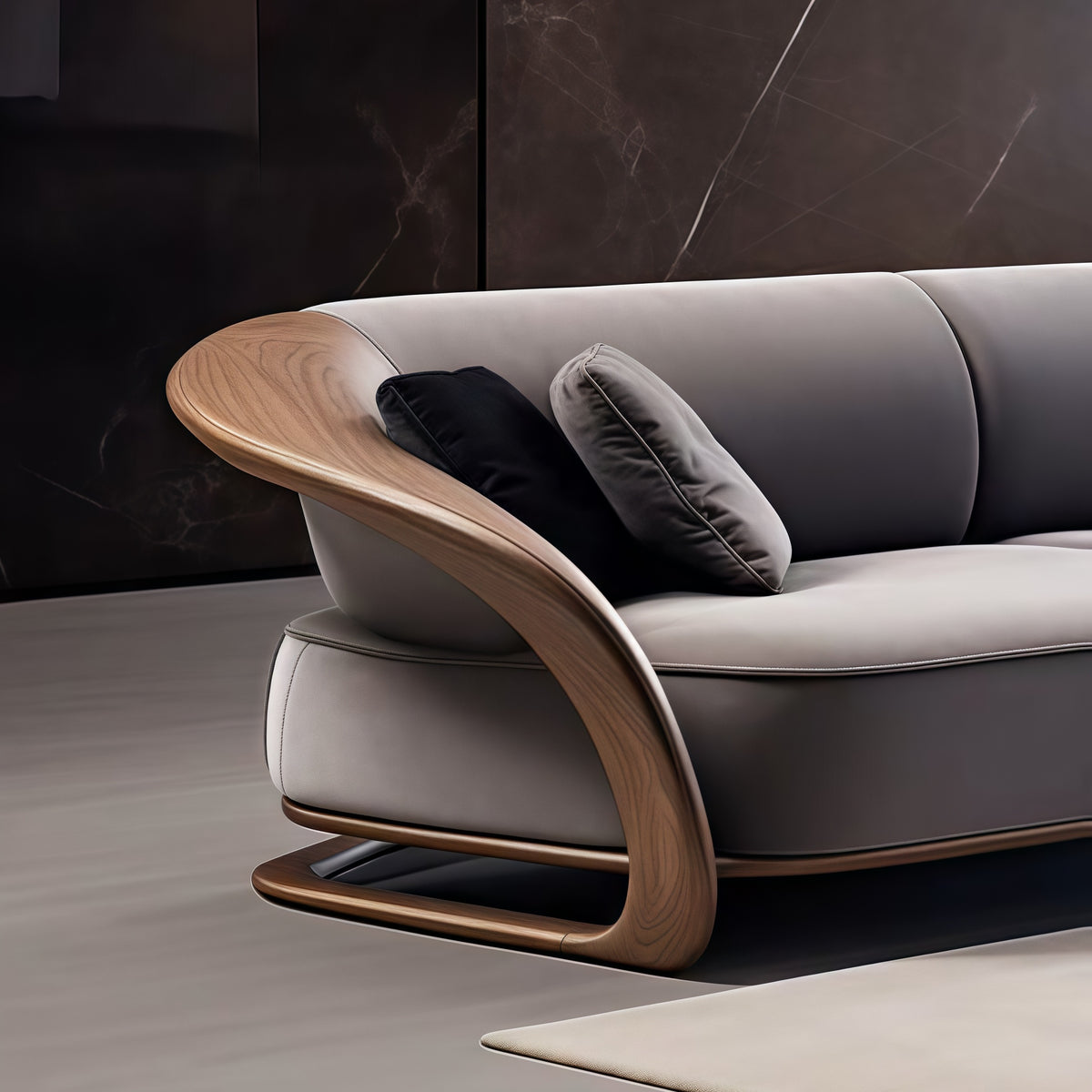 Modern Wooden 3 Seater Velvet Fabric Sofa / Ruchi