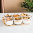 Nordic Ceramic Fruit Bowl Set With Metal Stand / Ruchi