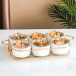 Ceramic Dry Fruit Bowl Set With Lid / Ruchi