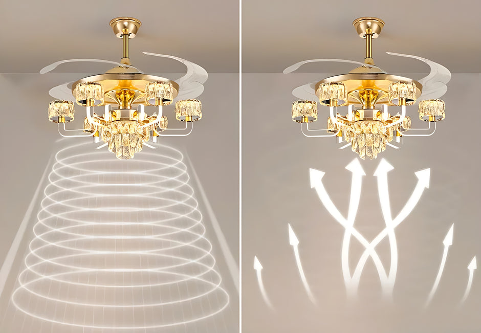 Remote Control LED Crystal Ceiling Fan Light / Ruchi