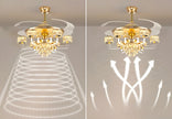 Remote Control LED Crystal Ceiling Fan Light / Ruchi