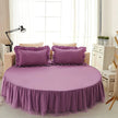 Cotton Round Bedsheet Skirt And Pillowcases