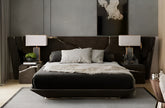 Golden Metallic Veins Design Velvet Bed / Ruchi