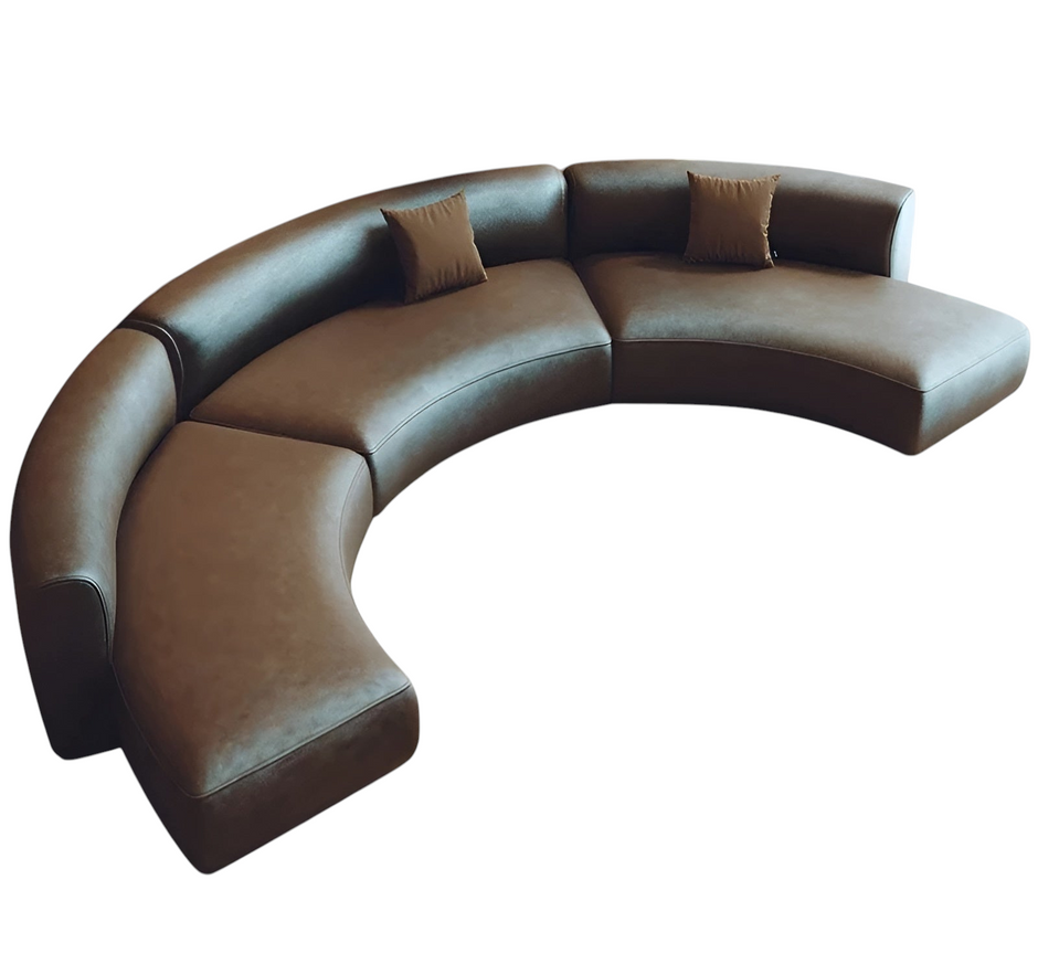 Semi Circular Sectional Leather Sofa / Ruchi