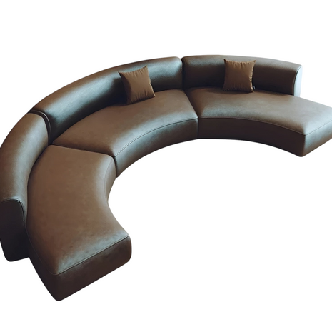 Semi Circular Sectional Leather Sofa / Ruchi