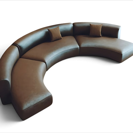 Semi Circular Sectional Leather Sofa / Ruchi