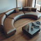 Semi Circular Sectional Leather Sofa