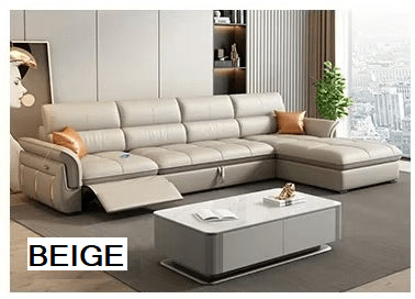 Leather Recliner Sectional Sofa Bed / Ruchi