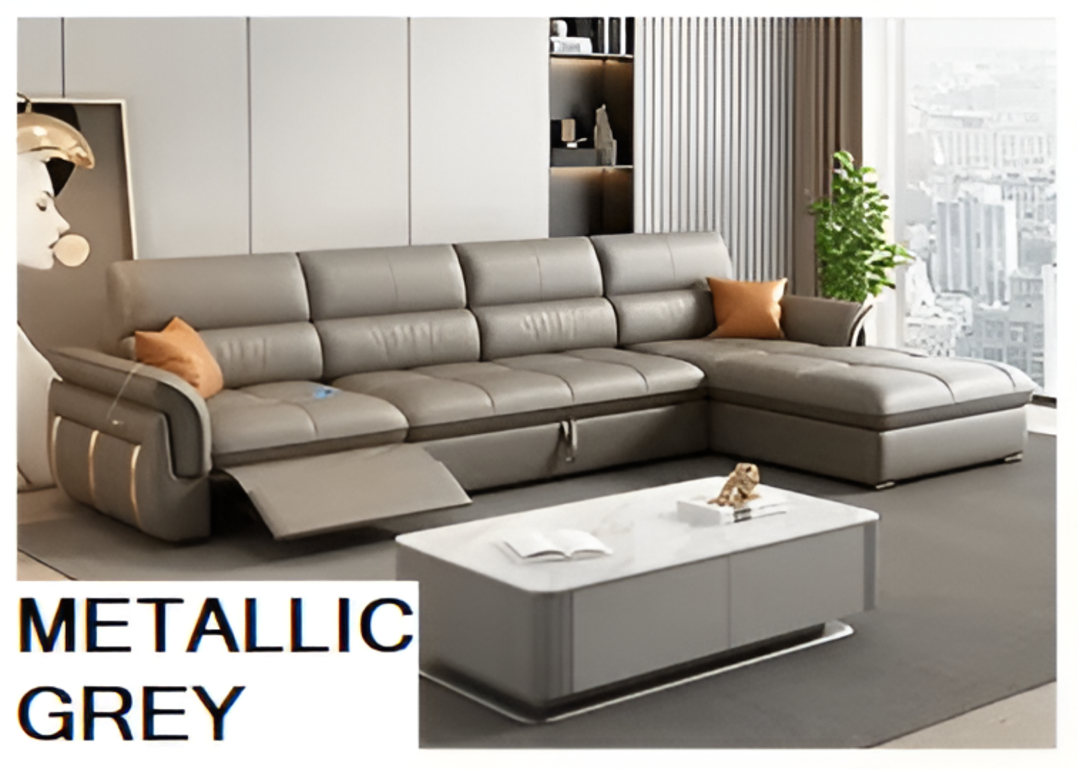 Leather Recliner Sectional Sofa