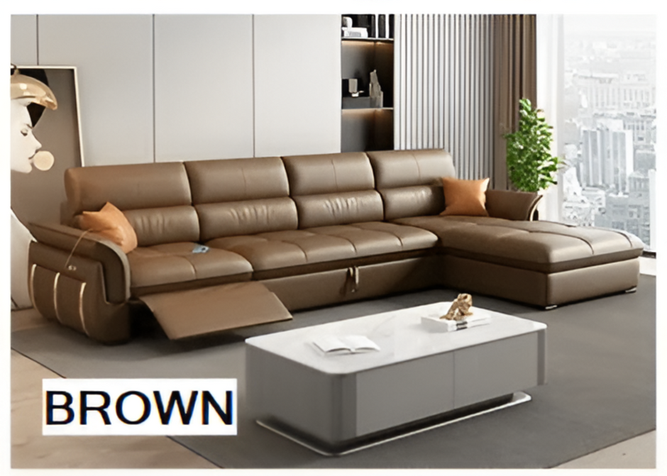 Leather Recliner Sectional Sofa