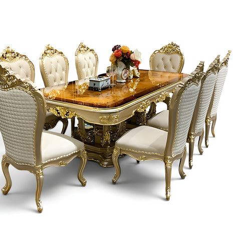90-Inch European Wooden Dining Set For 8 / Ruchi
