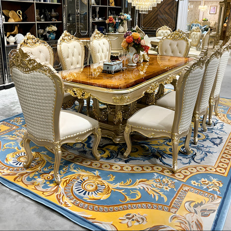 90-Inch European Wooden Dining Set For 8 / Ruchi
