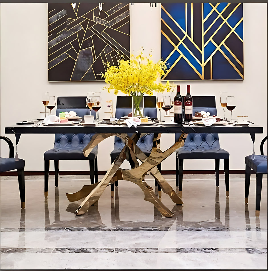 90-Inch Magnificent Marble Top Dining Table / Ruchi