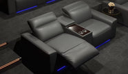 Power Recliner LED Leather Sofa For Theater / Ruchi