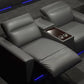 Power Recliner LED Leather Sofa For Theater