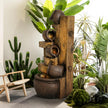Wood-themed Resin LED Indoor Outdoor Waterfall Fountain / Ruchi