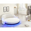 Multifunctional Leather Round Bed With LED Lights / Ruchi