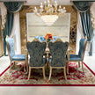 European Oval Wooden Dining Table Set