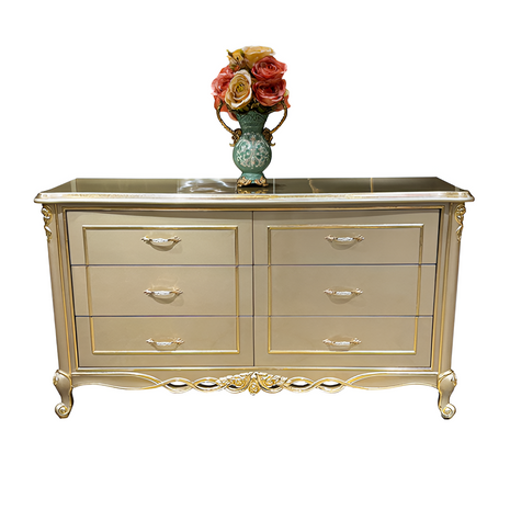 European Wooden Buffet Table With Drawers / Ruchi