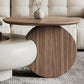 Extendable Round Wooden Coffee Table With Storage / Ruchi