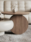 Extendable Round Wooden Coffee Table With Storage / Ruchi