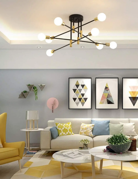 Black Semi Flush Mount Ceiling Lighting / Ruchi