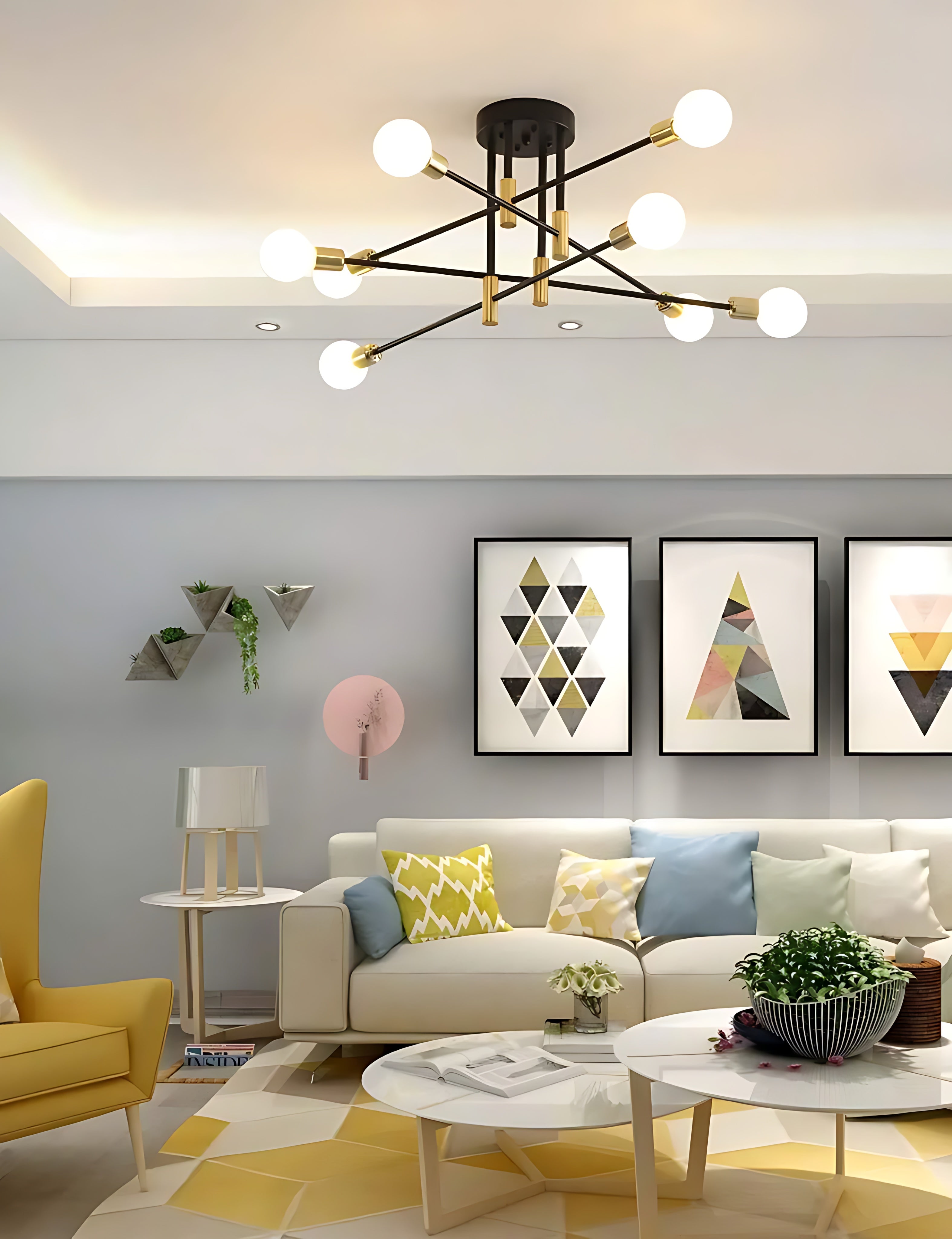 Black Semi Flush Mount Ceiling Lighting