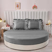 Plain Round Cotton Fitted Sheet With Pillowcases / Ruchi