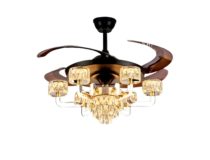 Remote Control LED Crystal Ceiling Fan Light