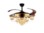 Remote Control LED Crystal Ceiling Fan Light