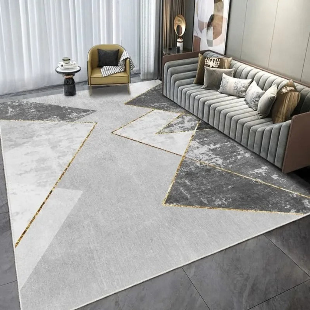 Multicolored Polyester Anti-Slip Living Room Rug