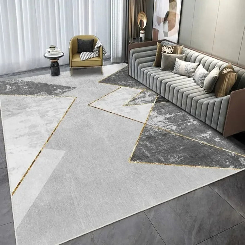 Multicolored Polyester Anti-Slip Living Room Rug