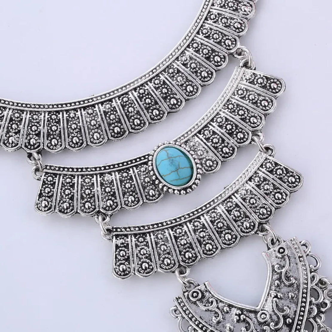 Vintage Tribal Multilayer Collar Metal Necklace / Ruchi