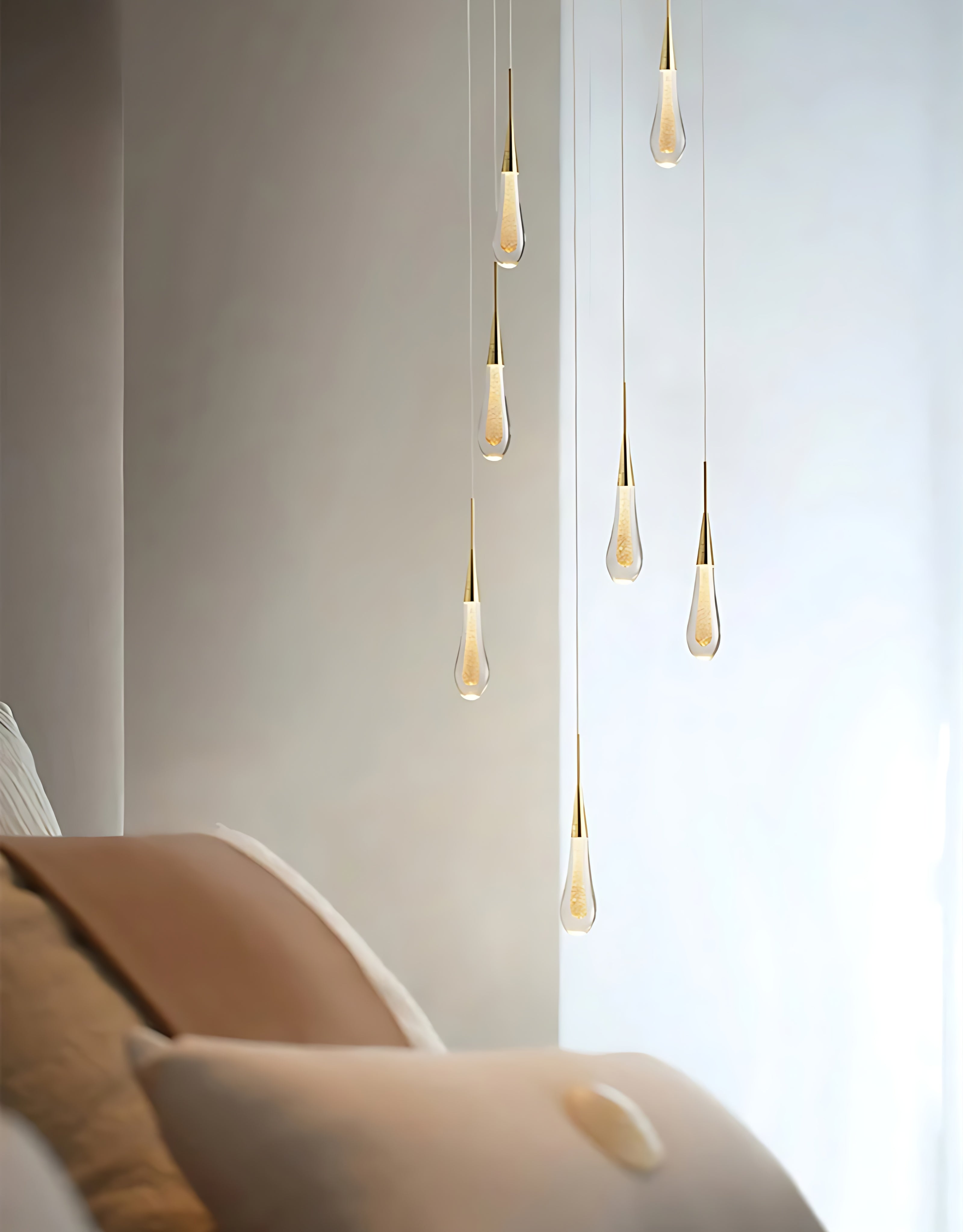 Crystal Raindrop Modern LED Pendant Light / Ruchi