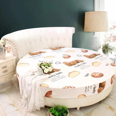 Modern Round Cotton Fitted Bedsheet / Ruchi 