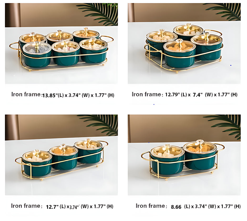 Ceramic Dry Fruit Bowl Set With Lid / Ruchi
