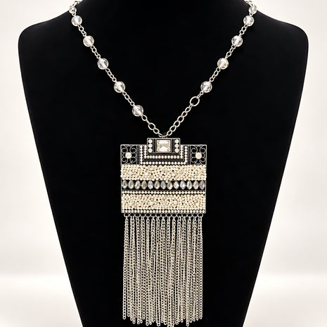 Tassel Pendant Design Beaded Statement Necklace / Ruchi