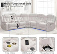 Multifunctional Electric Recliner LED Sectional Leather Sofa / Ruchi