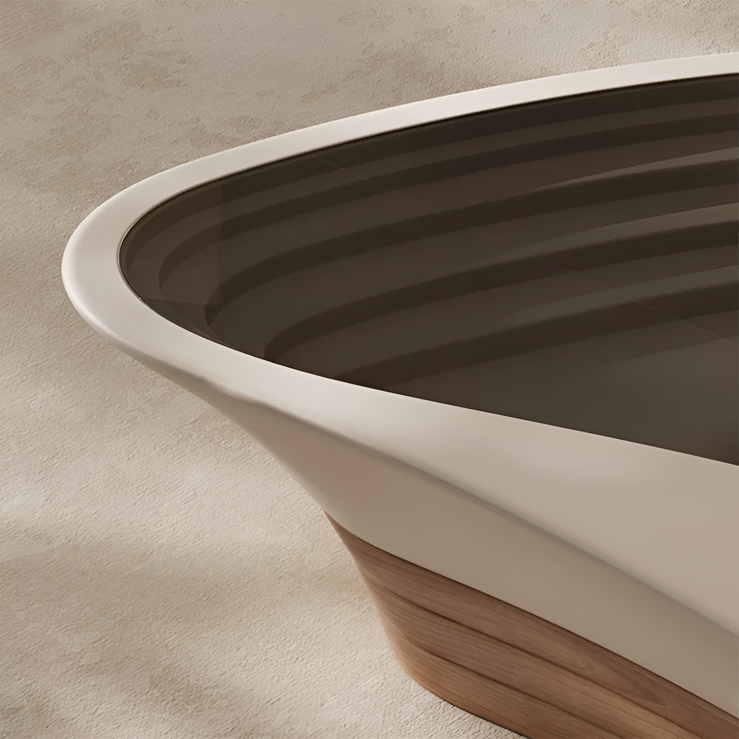 Artistic Glass Top Wooden Coffee Table