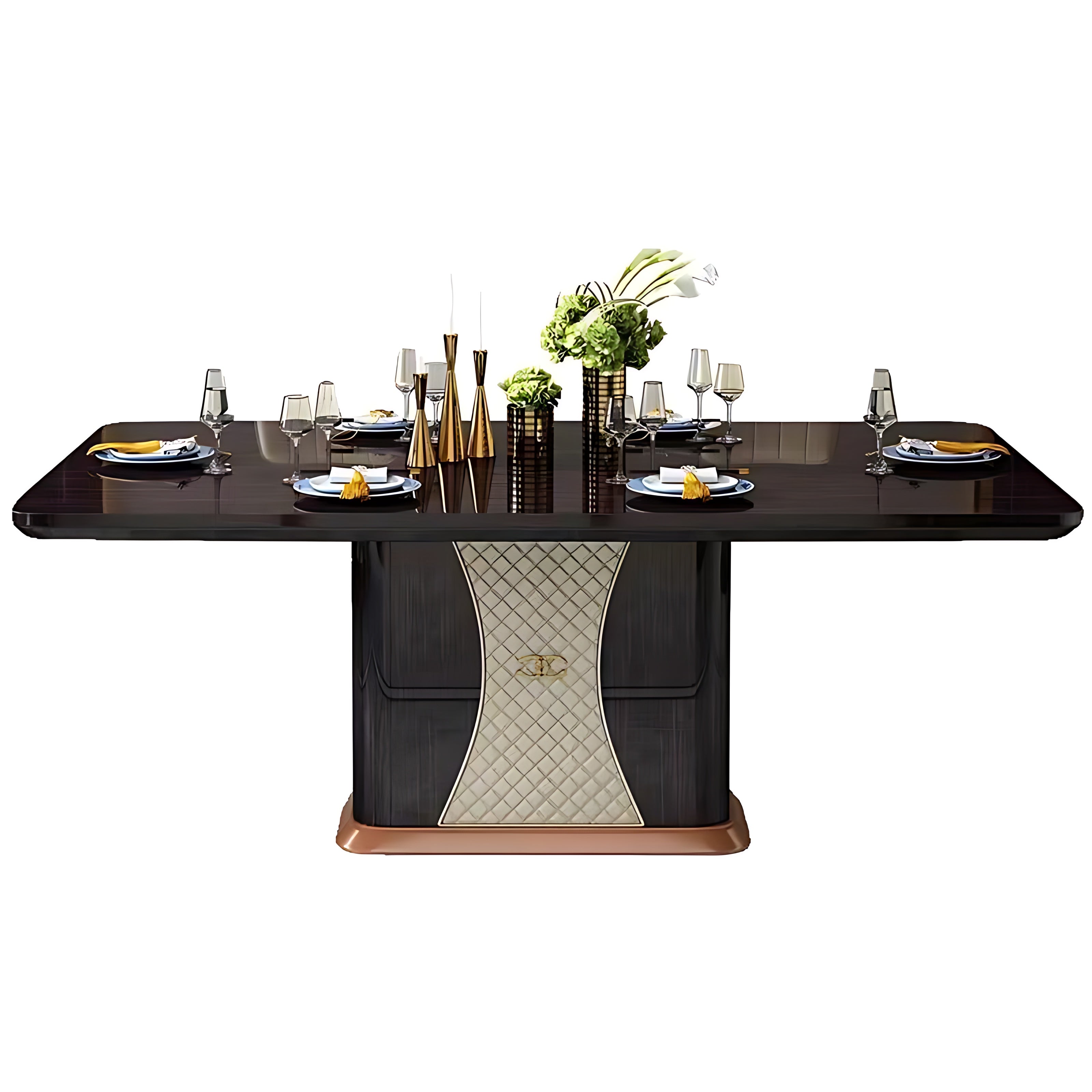 Wooden Rectangular Dining Table Set For 6 / Ruchi