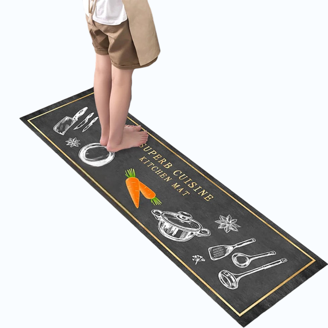 Absorbent Velvet Modern Kitchen Mat / Ruchi 