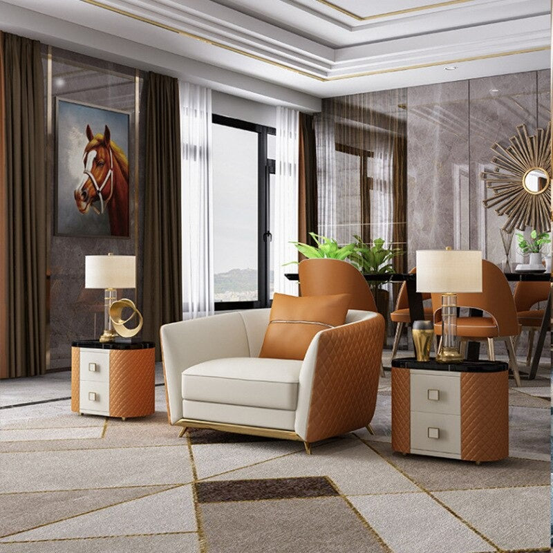 Astonishing Curvy Back Leather 1-2-3 Seater Sofa Set / Ruchi