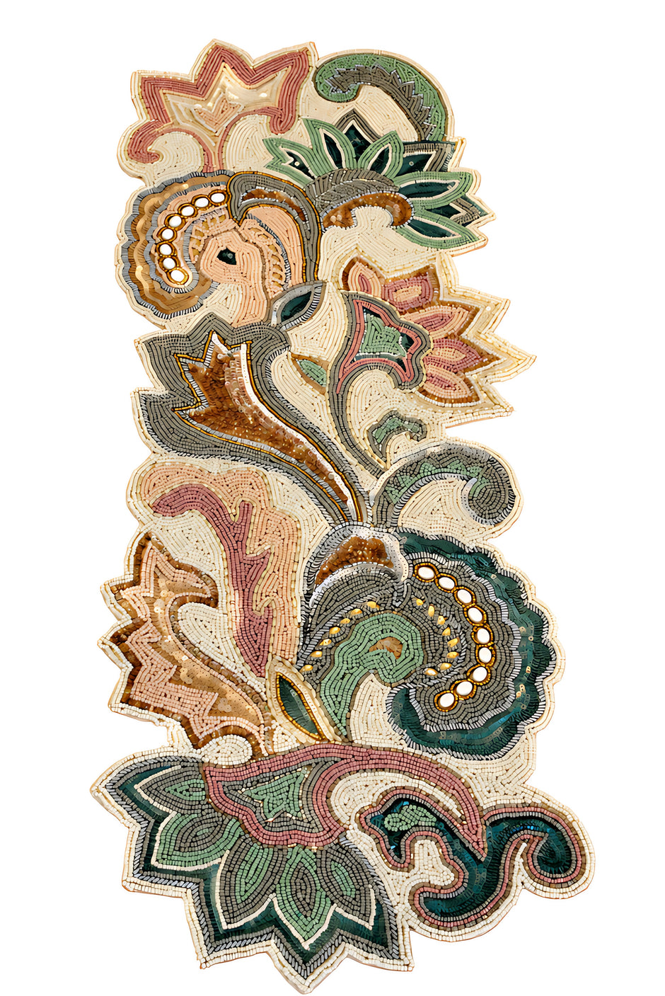 Artisan Paisley Beaded Table Runner / Ruchi